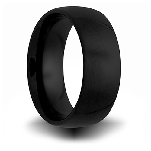 8mm Black Ceramic Domed Ring 