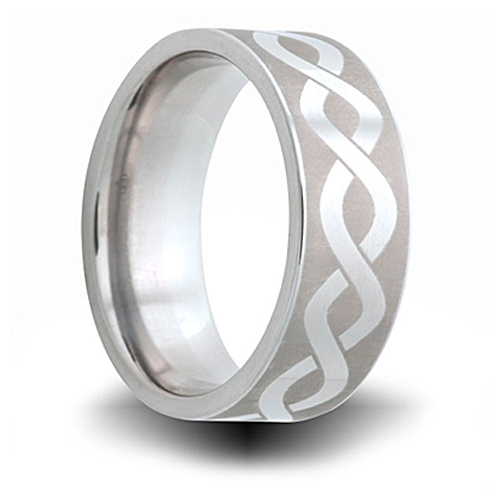 Cobalt 8mm Helix Pattern Ring