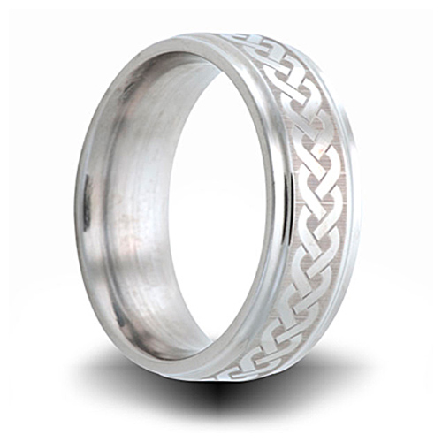 thumbnail image 2 of Tommyway Jewelry Men's Black Titanium Celtic Knot Wedding Band – Size 9-13 – 8mm 2 of 5