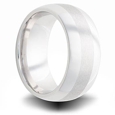 Cobalt 8mm Dual Finish Domed Band