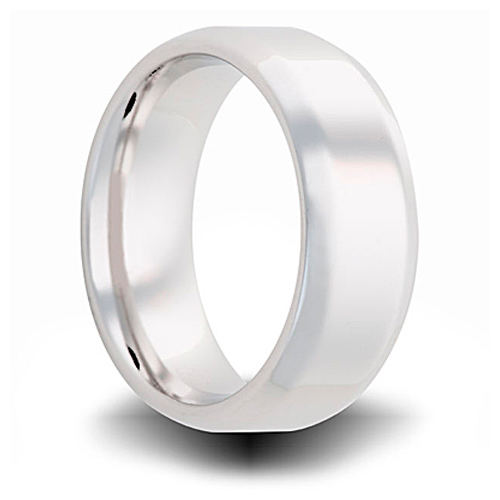 Cobalt 8mm Polished Pipe Cut Band with Bevels