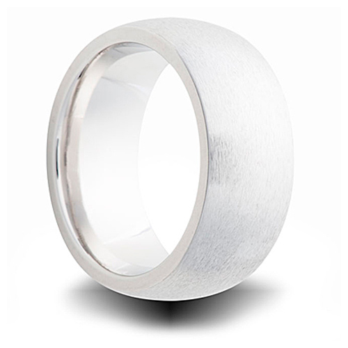 Cobalt Brushed Domed Wedding Band 8mm
