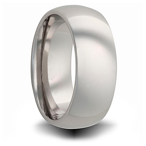 Titanium 8mm Domed Ring 