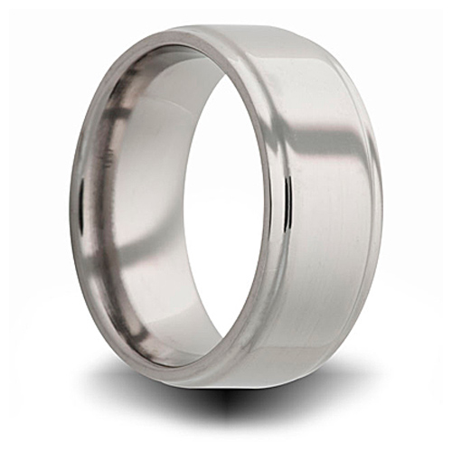 Titanium 8mm Pipe Cut Ring with Step Down Edge
