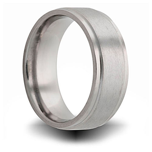 Titanium 8mm Pipe Cut Ring with Beveled Edge
