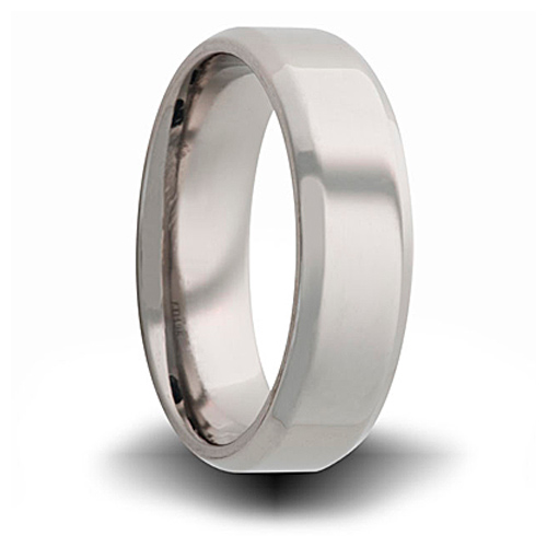 Titanium 8mm Pipe Cut Ring with Beveled Edge