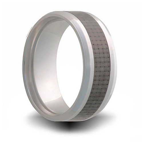 8mm Titanium Ring with Carbon Fiber Inlay