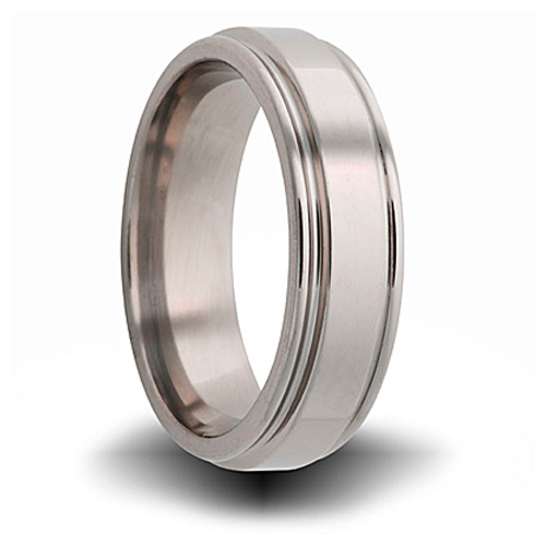 Titanium 8mm Pipe Cut Ring with Rounded Edge