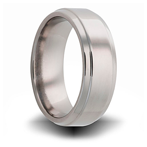 Titanium 8mm Pipe Cut Ring with Beveled Edges