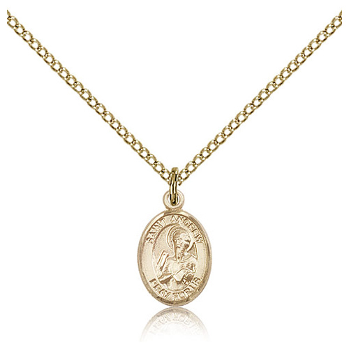 Gold Filled 1/2in St Andrew Charm & 18in Chain