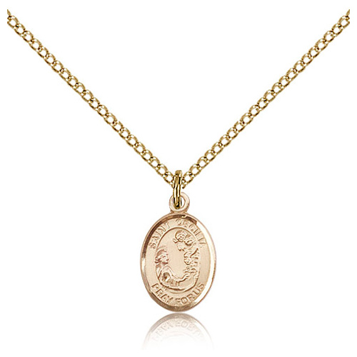 Gold Filled 1/2in St Cecilia Charm & 18in Chain