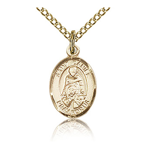 Gold Filled 1/2in St Daniel Charm & 18in Chain