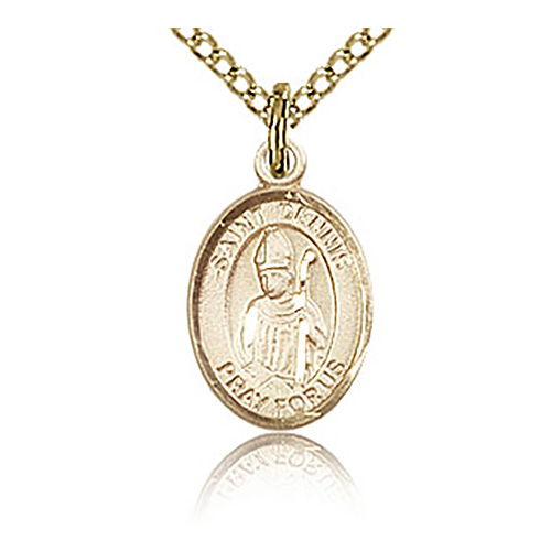 Gold Filled 1/2in St Dennis Charm & 18in Chain