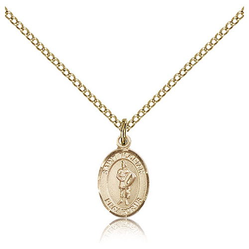 Gold Filled 1/2in St Florian Charm & 18in Chain