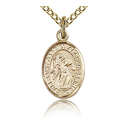 Gold Filled 1/2in St Gabriel Charm & 18in Chain