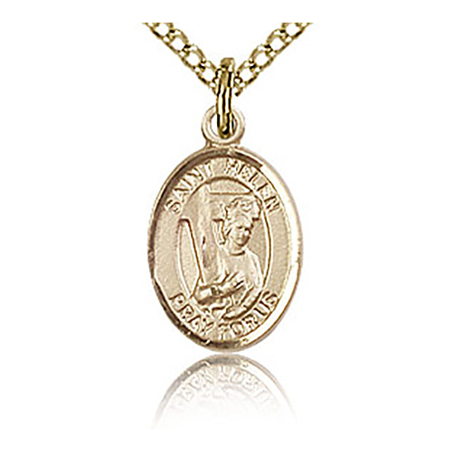 Gold Filled 1/2in St Helen Charm & 18in Chain