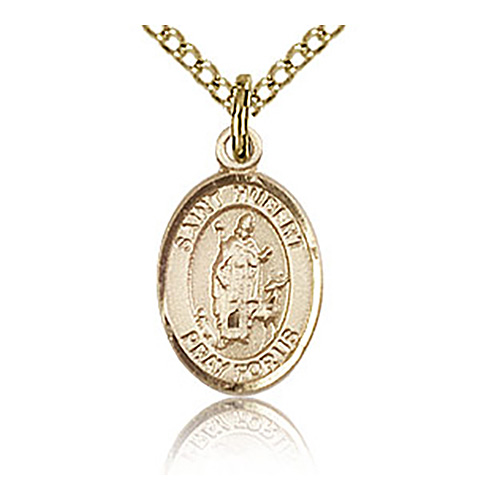 Gold Filled 1/2in St Hubert Charm & 18in Chain