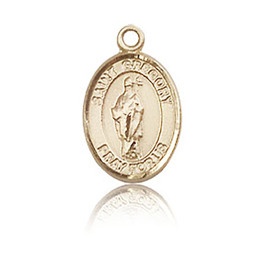 14kt Yellow Gold 1/2in St Gregory Medal