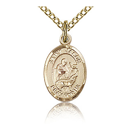 Gold Filled 1/2in St Jason Charm & 18in Chain