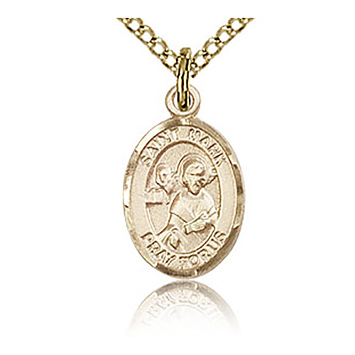 Gold Filled 1/2in St Mark Charm & 18in Chain