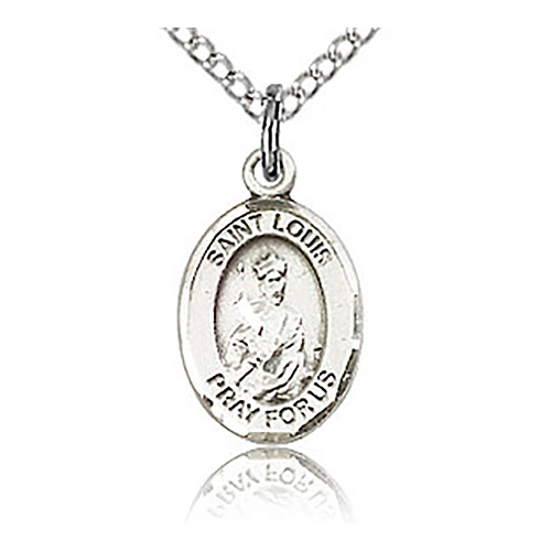 Sterling Silver 1/2in St Louis Charm & 18in Chain