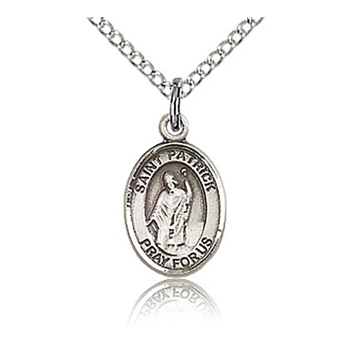Sterling Silver 1/2in St Patrick Charm & 18in Chain