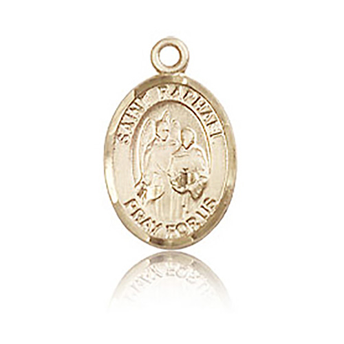 14kt Yellow Gold 1/2in St Raphael Charm
