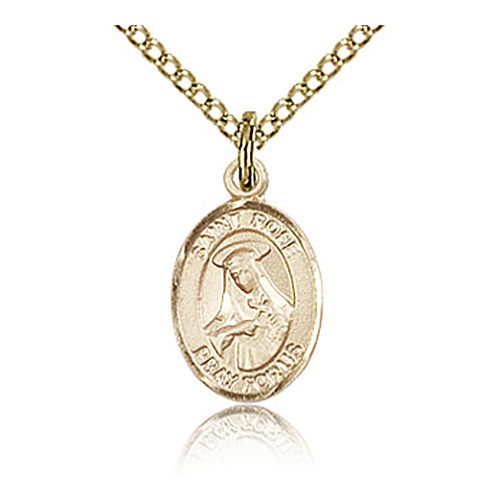 Gold Filled 1/2in St Rose Charm & 18in Chain