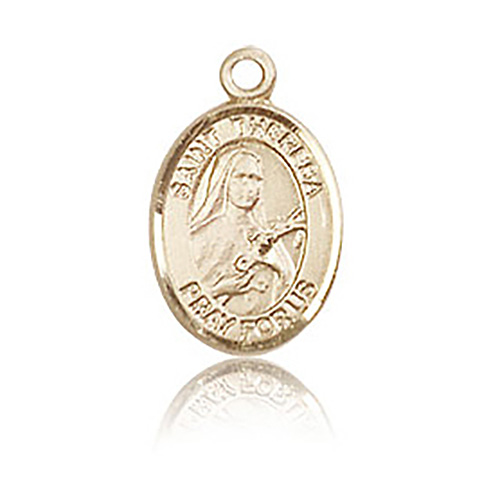 14kt Yellow Gold 1/2in St Theresa Charm