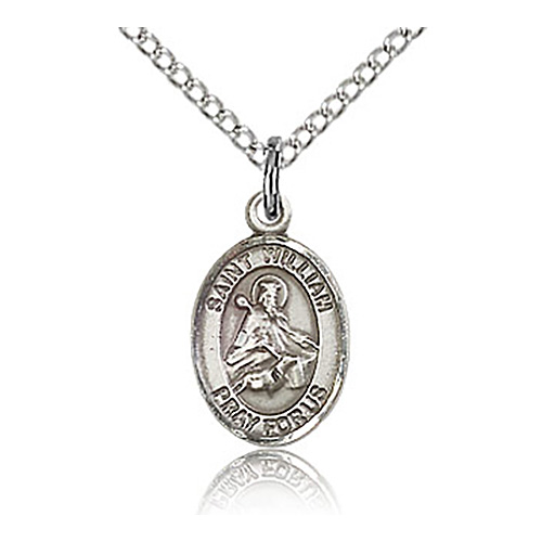 Sterling Silver 1/2in St William Charm & 18in Chain