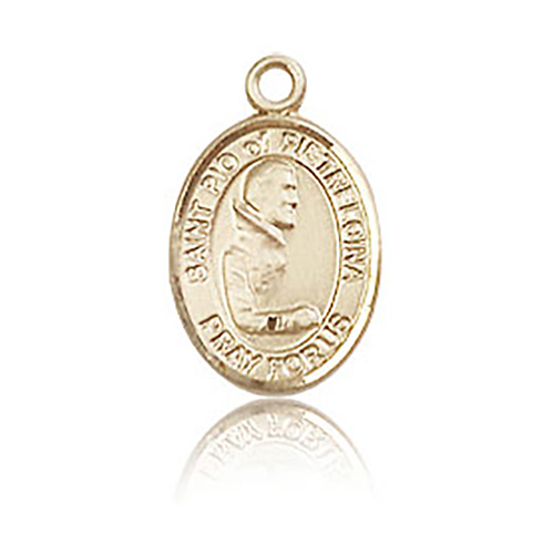 14kt Yellow Gold 1/2in St Pio Charm