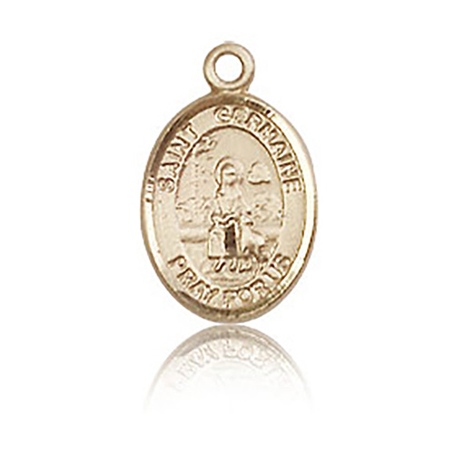 14kt Yellow Gold 1/2in St Germaine Cousin Medal