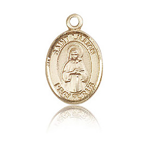 14kt Yellow Gold 1/2in St Lillian Charm
