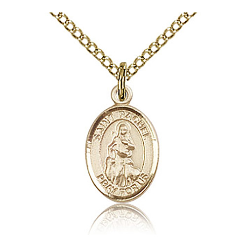 Gold Filled 1/2in St Rachel Charm & 18in Chain