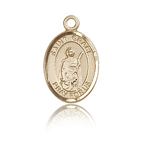 14kt Yellow Gold 1/2in St Grace Charm