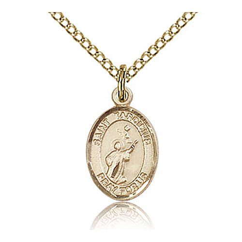Gold Filled 1/2in St Tarcisius Charm & 18in Chain