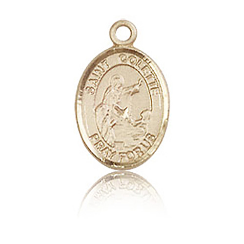 14kt Yellow Gold 1/2in St Colette Medal