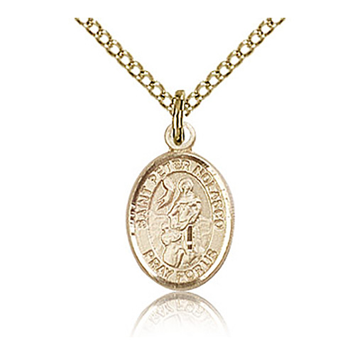 Gold Filled 1/2in St Peter Nolasco Charm & 18in Chain