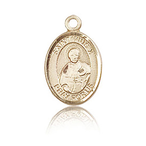 14kt Yellow Gold 1/2in St Pius X Charm