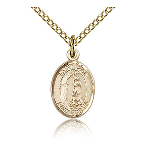 Gold Filled 1/2in St Zoe of Rome Charm & 18in Chain