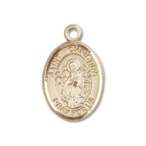 14kt Yellow Gold 1/2in St Christina Medal