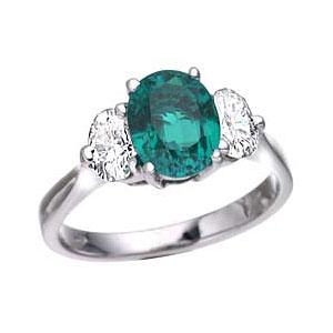 2.92 CT TW Created Paraiba and Moissanite Ring