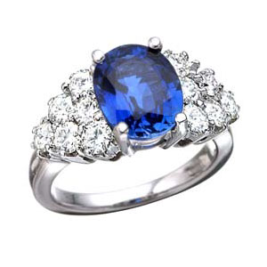 4.73 CT TW Created Sapphire and Moissanite Ring