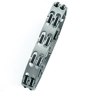 8 to 8 3/4in Titanium Bracelet with Rubber Accents
