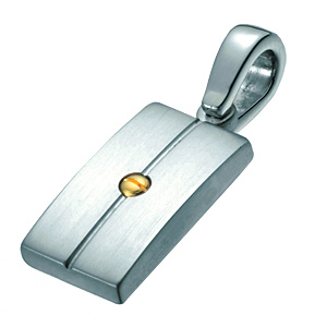 Titanium Pendant with 18K Gold Accent
