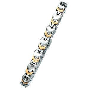 Two-Tone Magnetic Steel Bracelet 8 to 8 3/4in