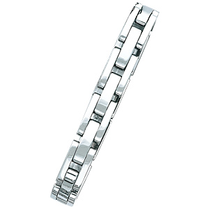 Stainless Steel Bracelet with Staggered Links