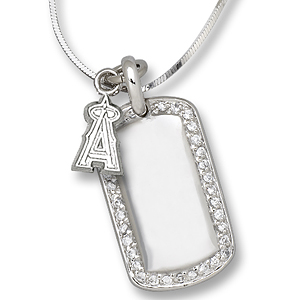 Sterling Silver Los Angeles Angels Mini Dog Tag Necklace