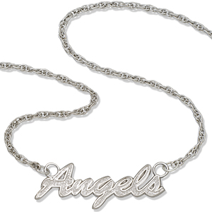 Los Angeles Angels 18in Sterling Silver Script Necklace