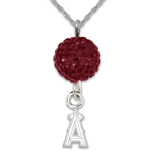 Sterling Silver Los Angeles Angels Crystal Ovation Necklace